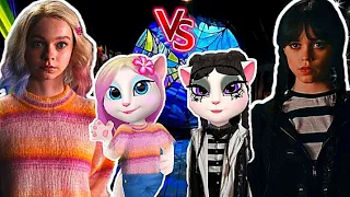 Wednesday Addams & ENID Sinclair Vs My Talking Angela 2 💞 lady Gaga bloody Mary Cosplay Makeover