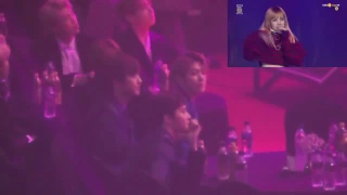 170119 EXO reaction to Black Pink Playing With Fire + Boombayah  @ Seoul Music Awards