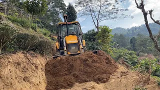 Finished Project-A Mountain Narrow Road for a Village with Two Houses-JCB Backhoe