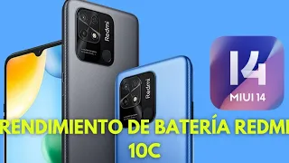 RENDIMIENTO DE  BATERIA REDMI 10C MIUI 14 #redmi10c #android11 #android12 #miui13 #miui14