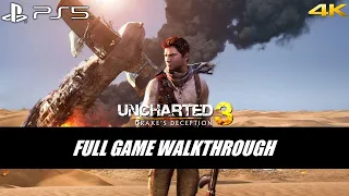 Uncharted 3 Remastered PS5 Gameplay Walkthrough Part 1 FULL GAME - No Commentary | 4K HDR 60 FPS