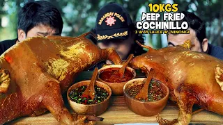 10Kgs DEEP FRIED COCHINILLO in 3 WAY SAUCE WITH NINONG! (HD) | BACKYARD COOKING