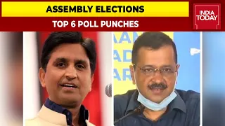 Top 6 Poll Punches | Arvind Kejriwal Vs Kumar Vishwas: Punjab Voters Stunned By Grave Allegations