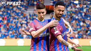 FIFA 22 PS5 | Barcelona Vs Napoli Ft. Aubameyang, Traore, Torres, | Europa League | Gameplay HDR