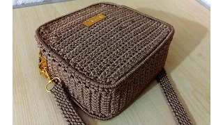Crochet bag with a front pocket and a special frame - suitable for men, very practical and easy