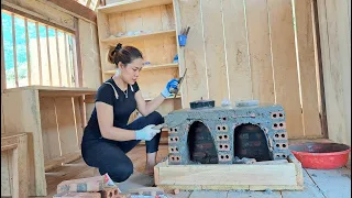 How to building wood stove from brick and cement works 100% - Green forest farm, free bushcraft