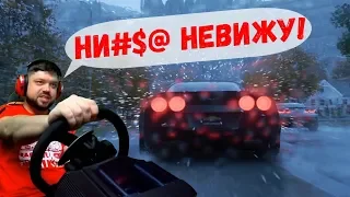 Нифига не вижу, еду по приборам! На Корвете в снегопад!