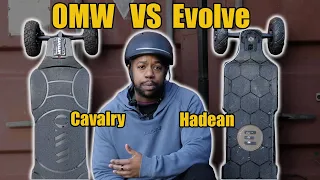 OMW Cavalry vs Evolve Hadean Carbon electric skateboard review