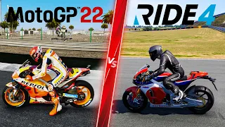 MotoGP 22 vs RIDE 4 - Direct Comparison! Attention to Detail & Graphics! 4K ULTRA