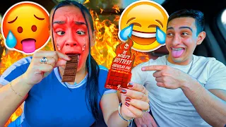 SECRETLY Making my Girlfriend Eat The HOTTEST CHOCOLATE IN THE WORLD!! *REVENGE PRANK*