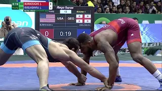 Round 1 FS - 74 kg: J. BURROUGHS (USA) df. J. KVELASHVILI (GEO), 2-2