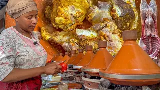 Level 9999 street food in Morocco 🇲🇦 Local goat tagine feeding on natural and medicinal herbs