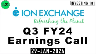 ION Exchange (India) Q3 FY24 Earnings Call | ION Exchange (India) Limited 2024 FY24 Q3 Results