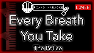 Every Breath You Take (LOWER) - The Police - Piano Karaoke Instrumental