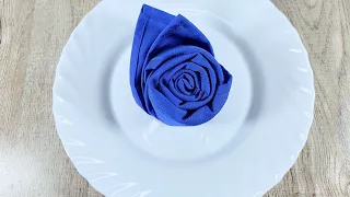 🌹🌹How to fold napkin Rose ,  Doblar servilletas de tela en forma de rosa facil y rapido🌹🌹