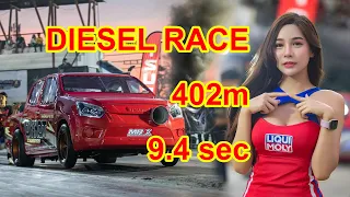 ISUZU D-MAX 3000 TURBO DIESEL RACE 1/4 Mile 402 m - 9.4 sec by Pickup Truck. 4K, Bangkok, Thailand