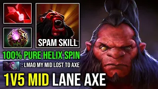 100% NEW META Solo Mid Axe 1v5 Helix Spin Octarine Core + Bloodstone Unlimited Spam Skill Dota 2