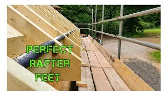 How to cut perfect rafter feet or tails, I mark the rafters, then cut the rafters really straight