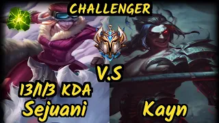 XL Caedrel (SEJUANI) vs KAYN - 13/1/3 KDA JUNGLE CHALLENGER GAMEPLAY - EUW