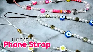 COMO HACER PHONE STRAP⚡️ (colgante de celular) de perlas e hilo (version corta)