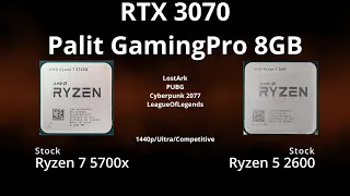 Ryzen 5 2600 vs Ryzen 5700x RTX 3070 Palit GamingPro8GB