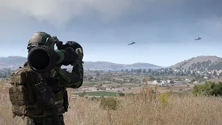 Using Stinger Missiles to completely destroys ka-52 helicopters - MilSim Arma3 U04