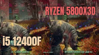 i5 12400 ddr4 vs Ryzen 5800x3d ddr4 , in 2024