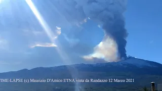 TIME-LAPSE 12° parossismo Etna vista da Randazzo,12 Marzo 2021