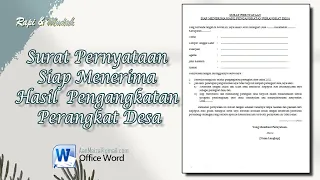 Cara Membuat Surat Pernyataan Siap Menerima Hasil Pengangkatan Perangkat Desa || SURAT PERNYATAAN