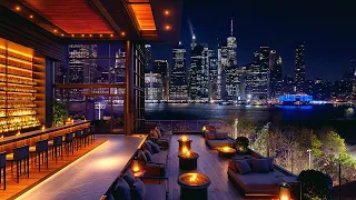 Romantic Jazz Lounge 🍷 Soft Jazz Saxophone Melodies In Cozy Rooftop Bar Ambience