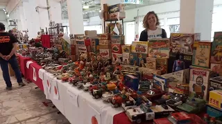 My large collection of vintage tin toys at the Hobby Toys in Italy