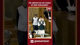 PM Modi Greeted By Lok Sabha Members As He Arrives In The Lok Sabha Of New Parliament Building