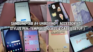 UNBOXING SAMSUNG TAB A9 ✨️| ACCESSORIES | STYLUS PEN 🌸 ( setup ) #UNBOXINGSAMSUNGTABA9