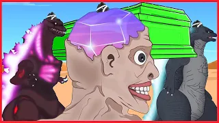 DESTROY GIANT HEAD DIAMOND MONSTER vs EVOLUTION of GODIZLLA & KONG - Coffin Dance Meme Song (Cover)