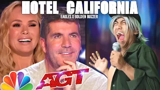 American 2023 | Golden Buzzer This Super Amazing Voice All Jury Cried Hearing Song Hotel California