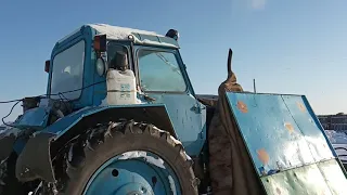 Сибирь. Запуск трактора МТЗ-82 в мороз №2