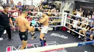 Amateur male kickboxing fight