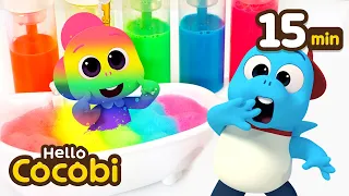 Learn Colors with Cocobi🌈Rainbow Bathtub + Compilation  | Videos For Kids | Hello Cocobi