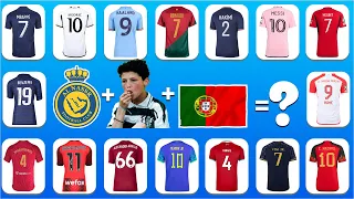 (Full 108) Guess the football players by Childhood photos, Song, Jersey, Club, and Country.Ronaldo