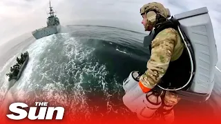 'Flying' Royal Marines test out jet-suit over open water in maritime operations