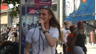 28 MINUTES OF NON STOP REGGAE BY JOHNNY  HARPER AND RYAN O'NEILL, BUSKING IN SUNNY MANC.   13/06/023