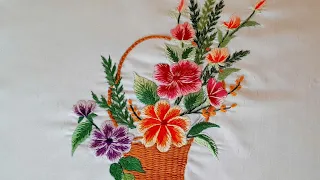 Вышивка гладью для начинающих. Первые шаги. Урок 10.  Stitch embroidery for beginners. Lesson 10.