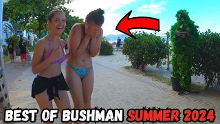 BUSHMAN PRANK ON THE BEACH👻 THE BEST REACTIONS OF SUMMER IN 2024😂 THEY DIDN'T WAIT FOR THIS SCARE!