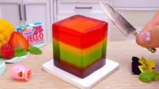 Satisfying Miniature Rainbow Jelly Cake Decorating | Perfect Tiny Cake Design For Party | Tiny Cake