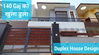 140 Gaj का खुला डुला Duplex House Design, Luxury Interior Design के साथ, House For SALE, 25x50 Plan