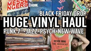 HUGE VINYL HAUL for Black Friday Drop Punk, Jazz, Psych, Vintage Rock T-Shirts! Storage + Attic Dig