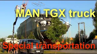 Special transportation difficult MAN TGX 680 Hp truck sound