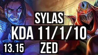 SYLAS vs ZED (MID) | 11/1/10, 1100+ games, 1.3M mastery, Dominating | NA Grandmaster | 13.15
