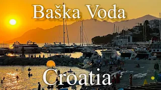 Baška Voda - Beach tour -  The most beautiful sunset in Croatia 🇭🇷 [4K] Views