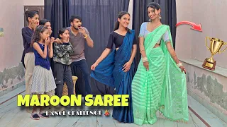 Maroon Saree Dance Challenge 💃  | 3rd Round Sonal vs Nikita Competition